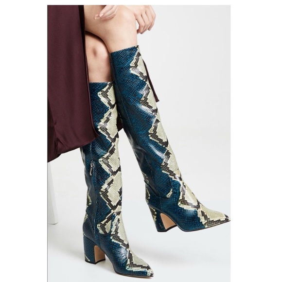 🐍💙🐍 Sam Edelman Hai Snakeskin Boot - Picture 2 of 4